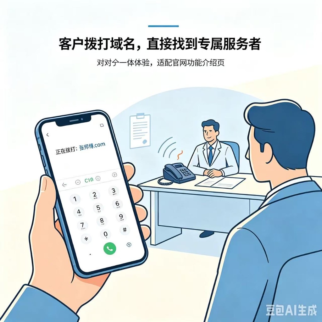 张师傅.com · 客户拨打域名直达专属服务者